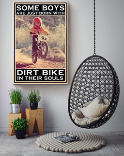Some Boys Are Born With Dirt Bike In Souls Inspiration Gallery Canvas Painting Gift For Motorcycle Lover Biker Canvas Framed Prints, Canvas Paintings Wrapped Canvas 16x24