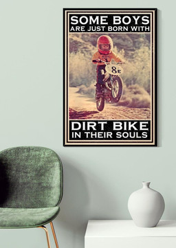 Some Boys Are Born With Dirt Bike In Souls Inspiration Gallery Canvas Painting Gift For Motorcycle Lover Biker Canvas Framed Prints, Canvas Paintings Wrapped Canvas 20x30