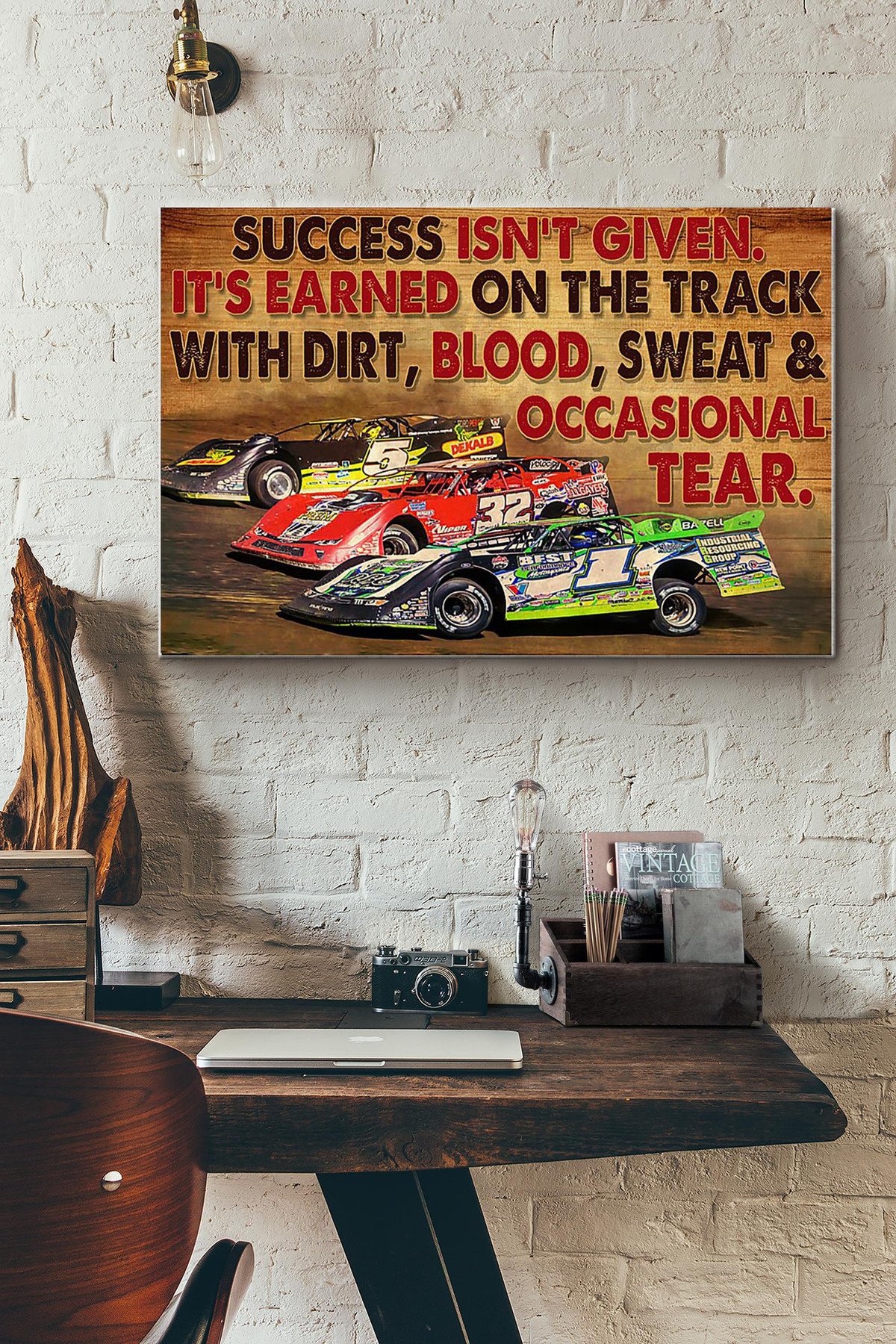 Car Racing Success Isnt Given Its Earned On The Track With Dirt Blood Sweat And Occasional Tear Canvas Painting Ideas, Canvas Hanging Prints, Gift Idea Framed Prints, Canvas Paintings Wrapped Canvas 8x10