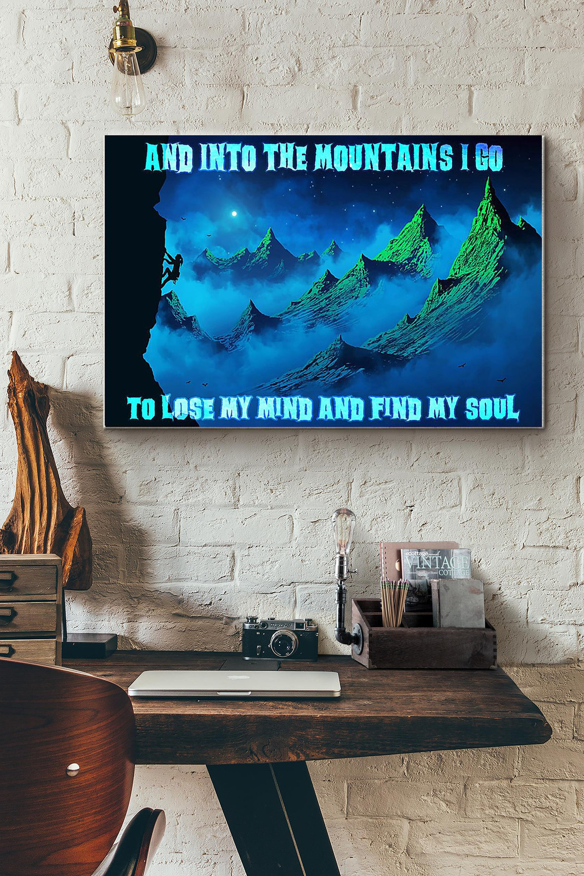 Climbing Girl Into The Mountains I Go To Lose My Mind And Find My Soul Canvas Painting Ideas, Canvas Hanging Prints, Gift Idea Framed Prints, Canvas Paintings Wrapped Canvas 8x10