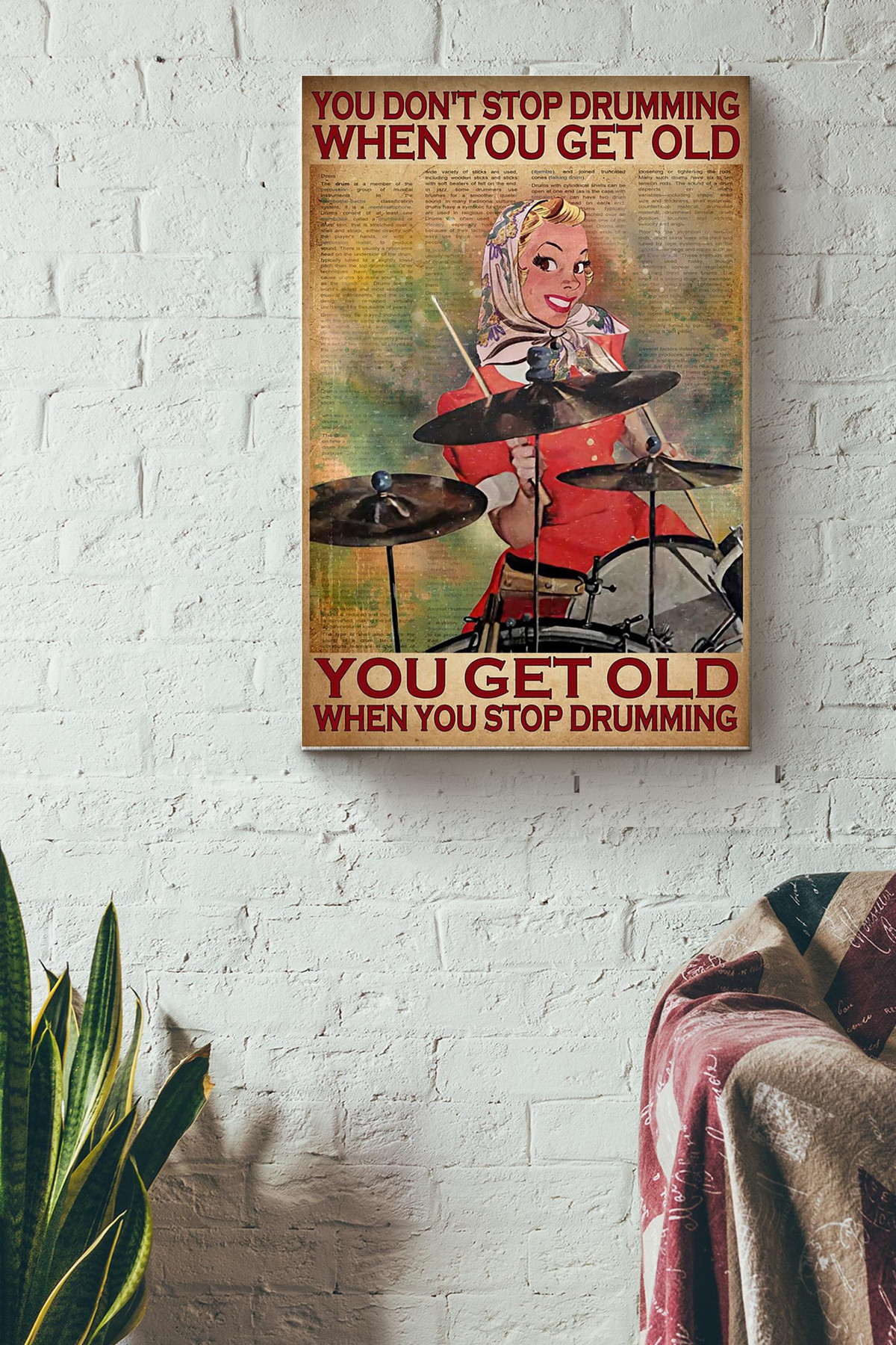 You Dont Stop Drumming When You Get Old You Get Old When You Stop Drumming Girl Drummer Canvas Canvas Gallery Painting Wrapped Canvas  Wrapped Canvas 8x10