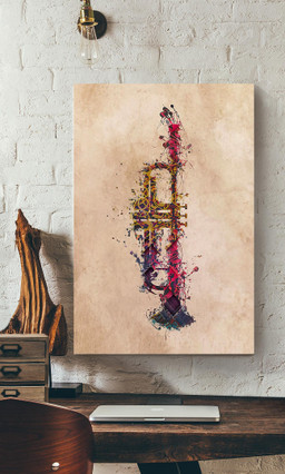 Watercolor Trumpet Gallery Canvas Painting For Trumpet Lover Music Theatre Decor Canvas Gallery Painting Wrapped Canvas Framed Prints, Canvas Paintings Wrapped Canvas 12x16