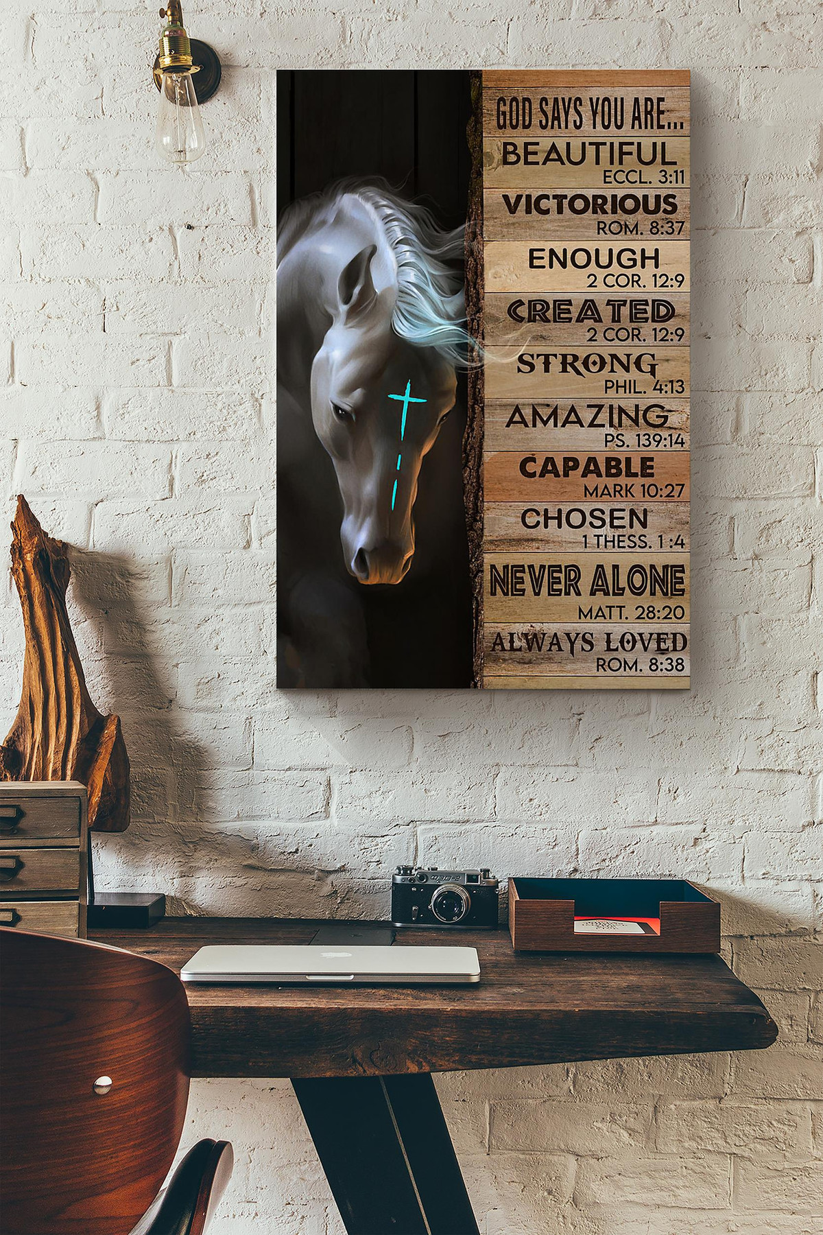Equestrian God Says You Are Beautiful Victorious Enough Created Always Loved Canvas Painting Ideas, Canvas Hanging Prints, Gift Idea Framed Prints, Canvas Paintings Wrapped Canvas 8x10