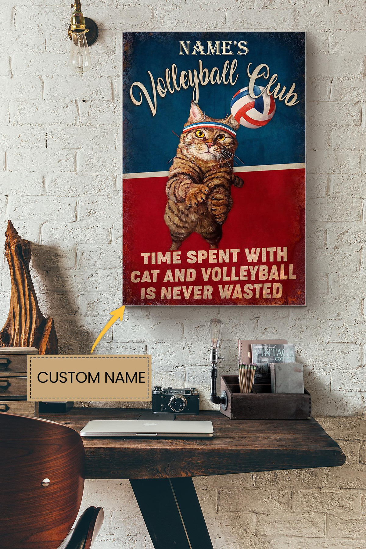 Volleyball Club Personalized Canvas Decor Gallery Canvas Painting Gift For Cat Lover Cat Foster Kitty Fan Volleyball Player Canvas Gallery Painting Wrapped Canvas Framed Prints, Canvas Paintings Wrapped Canvas 8x10