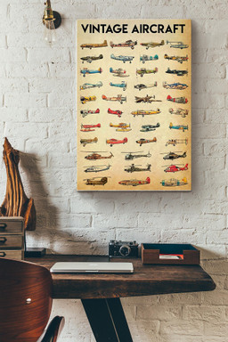 Types Of Vintage Aircrafts Canvas Aviation Gallery Canvas Painting Gift For Flight Engineer Flight Attendants Pilot Airplane Lover Canvas Gallery Painting Wrapped Canvas Framed Prints, Canvas Paintings Wrapped Canvas 12x16