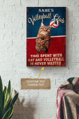 Volleyball Club Personalized Canvas Decor Gallery Canvas Painting Gift For Cat Lover Cat Foster Kitty Fan Volleyball Player Canvas Gallery Painting Wrapped Canvas Framed Prints, Canvas Paintings Wrapped Canvas 12x16