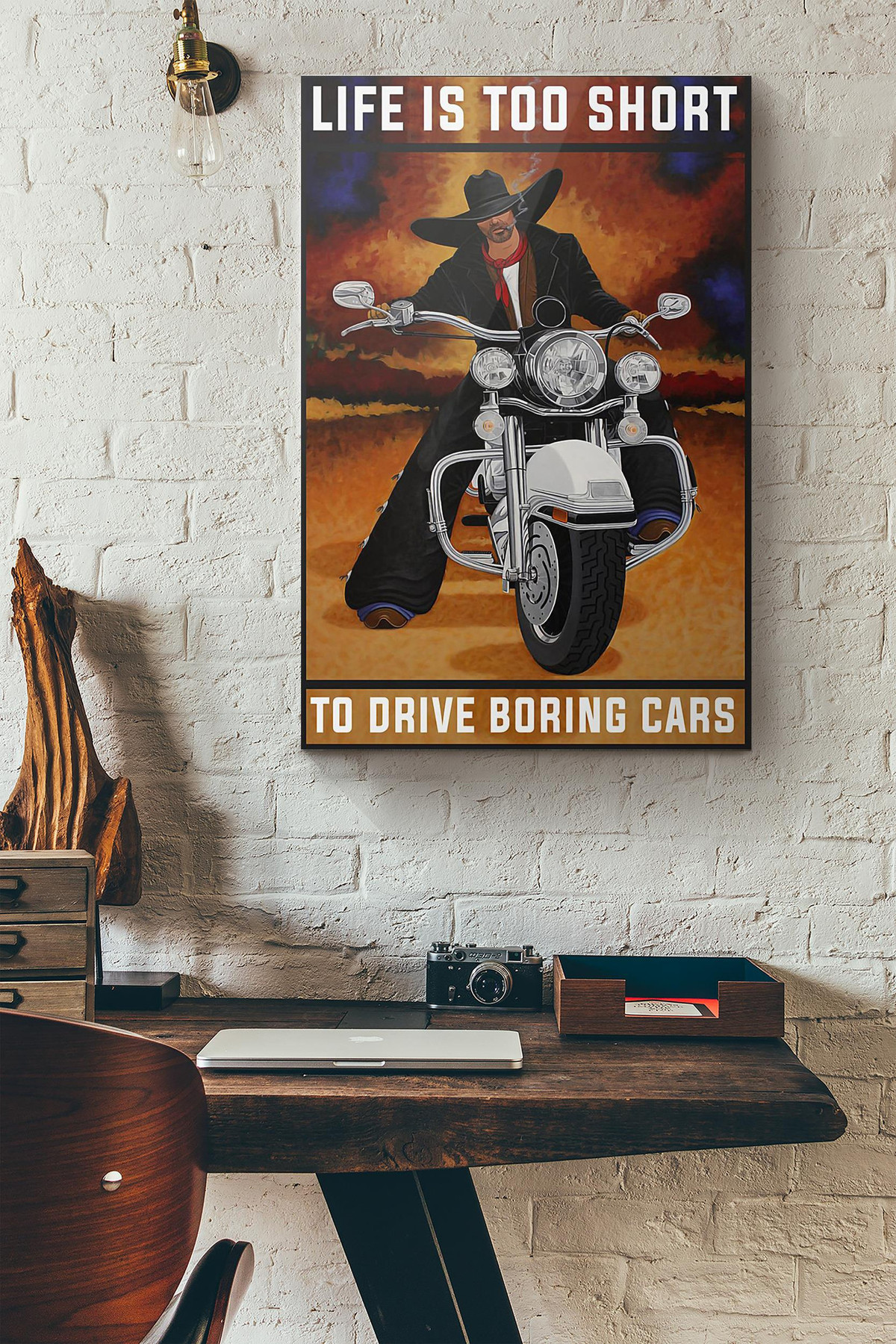 Biker Life Is Too Short To Drive Boring Cars Canvas Painting Ideas, Canvas Hanging Prints, Gift Idea Framed Prints, Canvas Paintings Wrapped Canvas 8x10