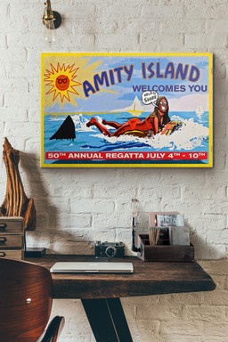 Amity Island Welcomes You Canvas Painting Ideas, Canvas Hanging Prints, Gift Idea Framed Prints, Canvas Paintings Wrapped Canvas 8x10