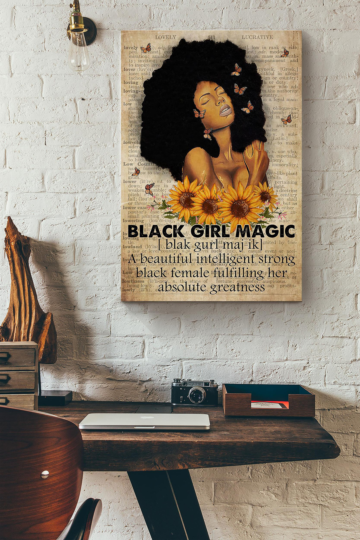 Black Girl Magic A Beautiful Intelligent Strong Fulfilling Her Absolute Greatness Dictionary Canvas Painting Ideas, Canvas Hanging Prints, Gift Idea Framed Prints, Canvas Paintings Wrapped Canvas 8x10