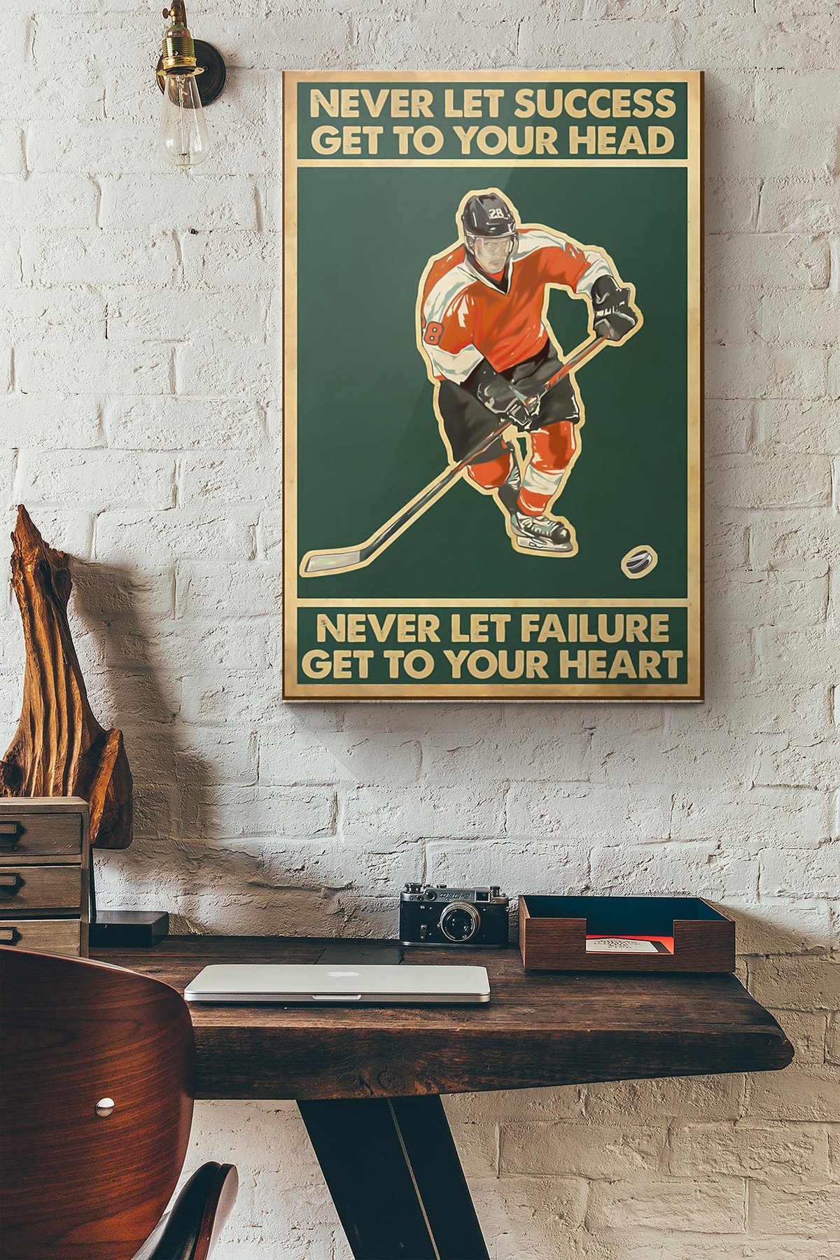 Hockey Never Let Success Get To Your Head Canvas Painting Ideas, Canvas Hanging Prints, Gift Idea Framed Prints, Canvas Paintings Wrapped Canvas 8x10