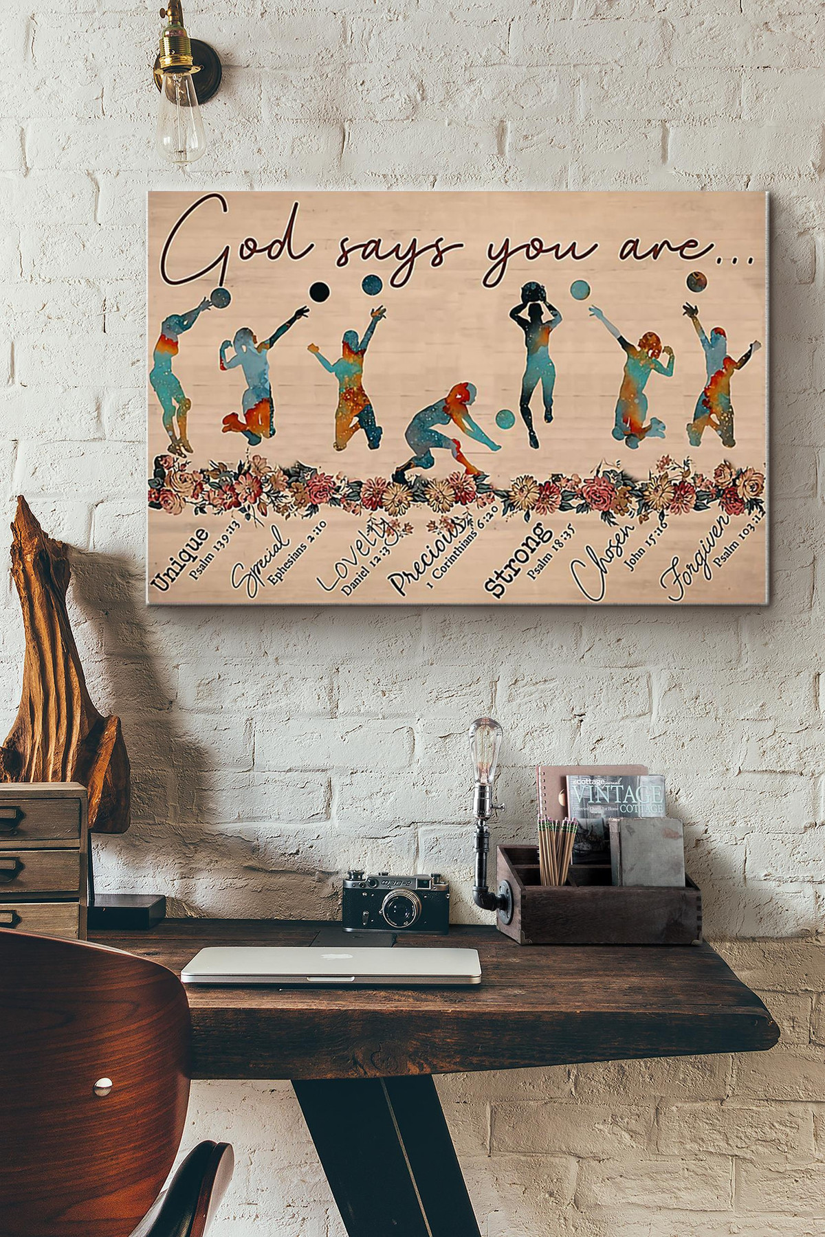 God Says You Are A Volleyball Player Canvas Painting Ideas, Canvas Hanging Prints, Gift Idea Framed Prints, Canvas Paintings Wrapped Canvas 8x10