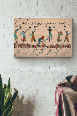 God Says You Are A Volleyball Player Canvas Painting Ideas, Canvas Hanging Prints, Gift Idea Framed Prints, Canvas Paintings Wrapped Canvas 12x16