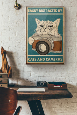 Easily Distracted By Cats And Cameras Canvas Painting Ideas, Canvas Hanging Prints, Gift Idea Framed Prints, Canvas Paintings Wrapped Canvas 8x10