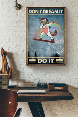 Dont Dream It Do It Rainbow Unicorn Skiing Doing Dab In The Sky Canvas Painting Ideas, Canvas Hanging Prints, Gift Idea Framed Prints, Canvas Paintings Wrapped Canvas 8x10