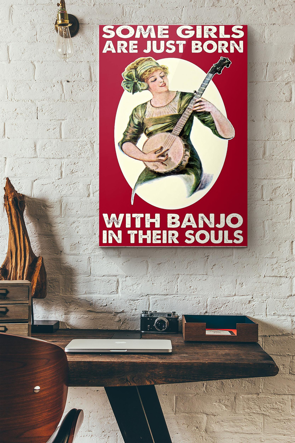 Some Girls Are Just Born With Banjo In Their Souls Canvas Painting Ideas, Canvas Hanging Prints, Gift Idea Framed Prints, Canvas Paintings Wrapped Canvas 8x10