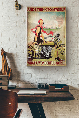 Im A Girl Riding Motorbike And I Think To Myself What A Wonderful World Canvas Painting Ideas, Canvas Hanging Prints, Gift Idea Framed Prints, Canvas Paintings Wrapped Canvas 12x16