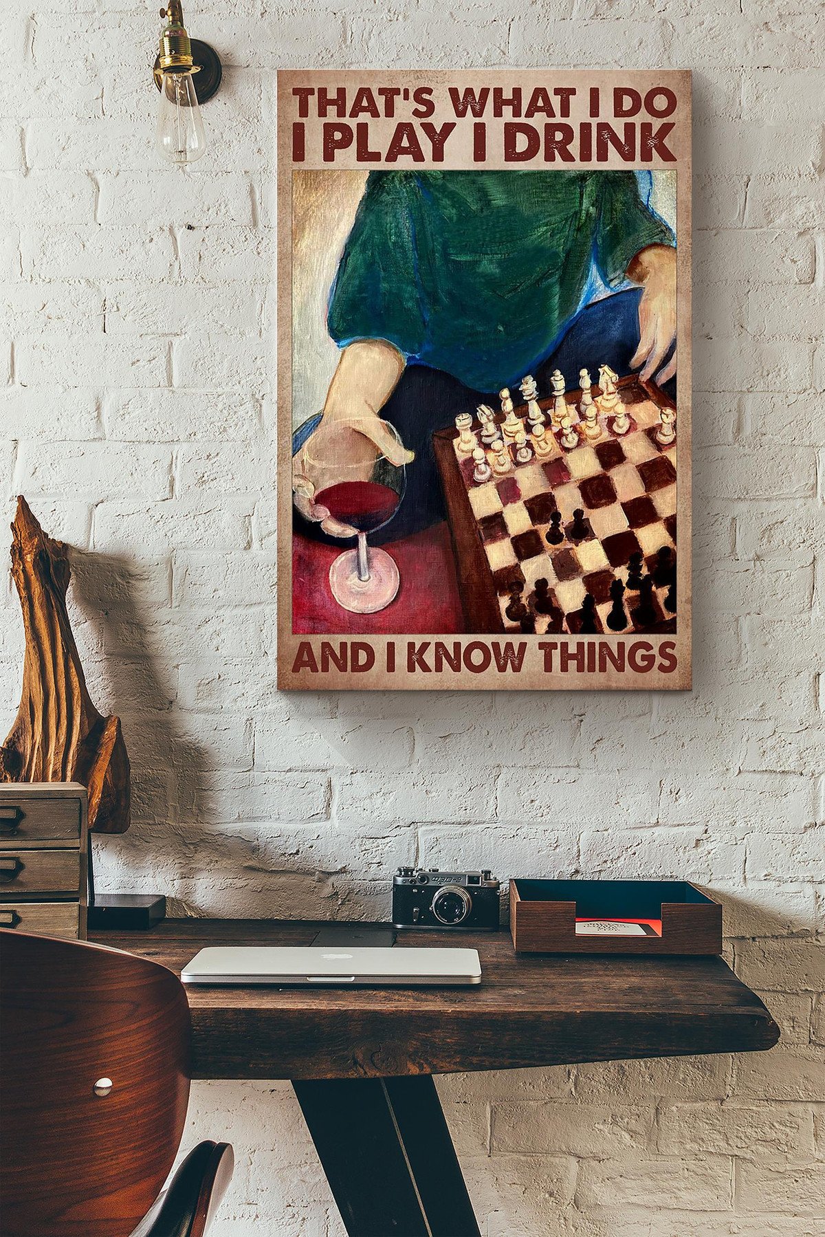 Thats What I Do I Play Chess I Drink And I Know Things Canvas Painting Ideas, Canvas Hanging Prints, Gift Idea Framed Prints, Canvas Paintings Wrapped Canvas 8x10