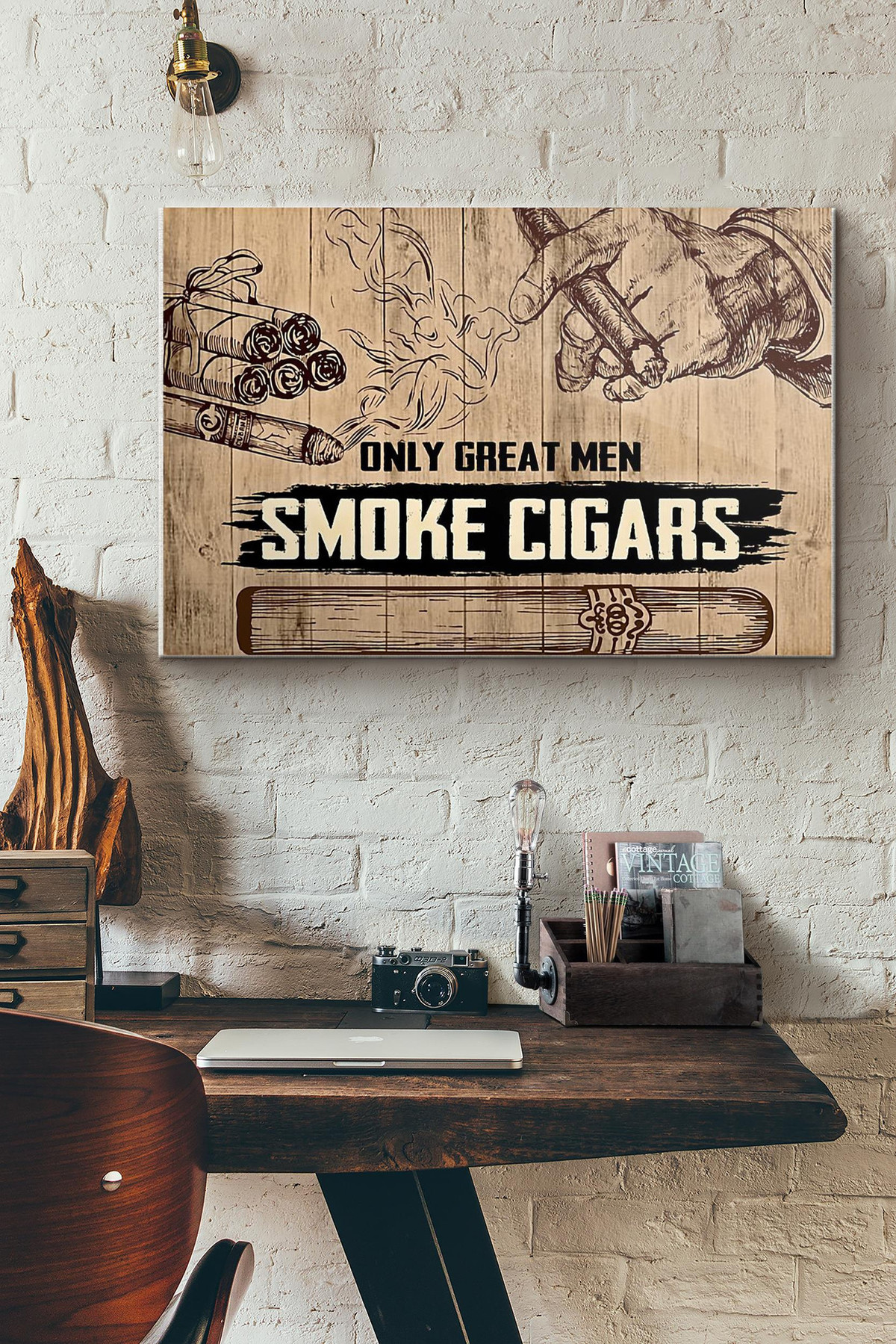 Only Great Men Smoke Cigars Canvas Painting Ideas, Canvas Hanging Prints, Gift Idea Framed Prints, Canvas Paintings Wrapped Canvas 8x10