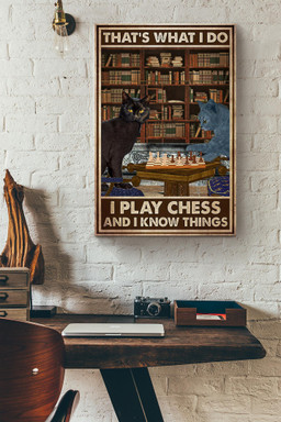 Cat Thats What I Do I Play Chess And I Know Things Canvas Painting Ideas, Canvas Hanging Prints, Gift Idea Framed Prints, Canvas Paintings Wrapped Canvas 8x10
