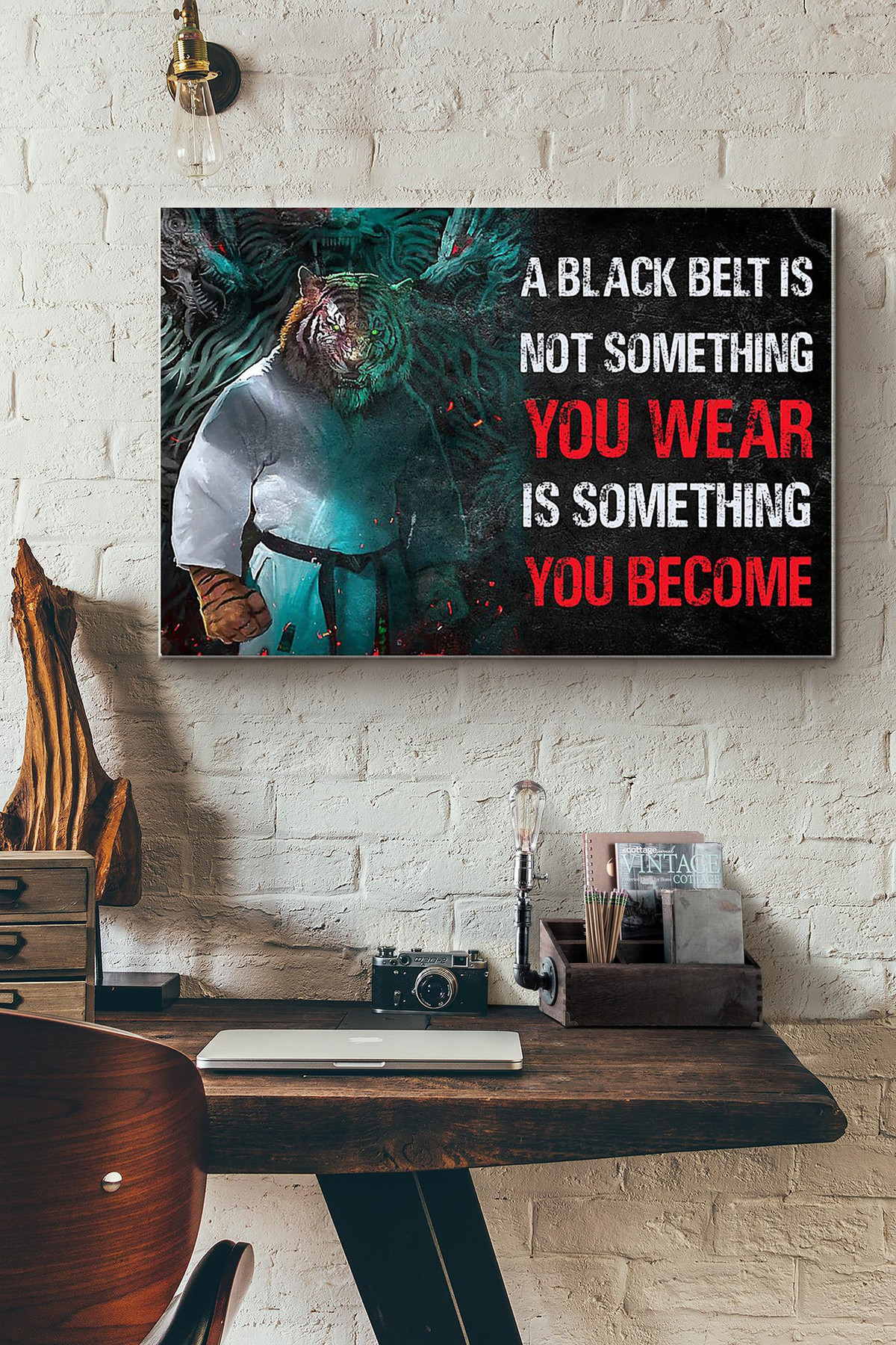 Karate Tiger A Black Belt Is Not Something You Wear Is Something You Become Canvas Painting Ideas, Canvas Hanging Prints, Gift Idea Framed Prints, Canvas Paintings Wrapped Canvas 8x10