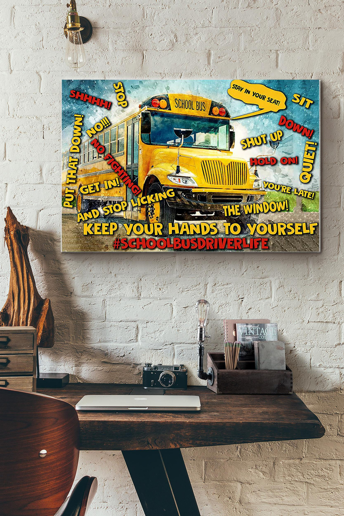 Bus Driver School Bus Driver Life Canvas Painting Ideas, Canvas Hanging Prints, Gift Idea Framed Prints, Canvas Paintings Wrapped Canvas 8x10