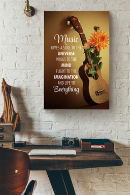 Music Give A Soul To The Universe Ukulele Canvas Painting Ideas, Canvas Hanging Prints, Gift Idea Framed Prints, Canvas Paintings Wrapped Canvas 8x10