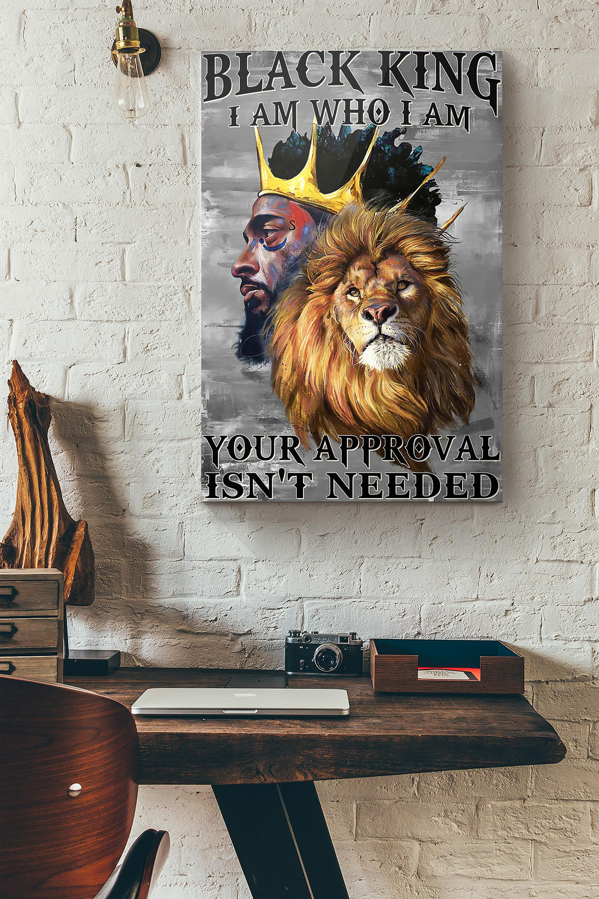 Lion Black King I Am Who I Am You Approval Isnt Needed Canvas Painting Ideas, Canvas Hanging Prints, Gift Idea Framed Prints, Canvas Paintings Wrapped Canvas 8x10