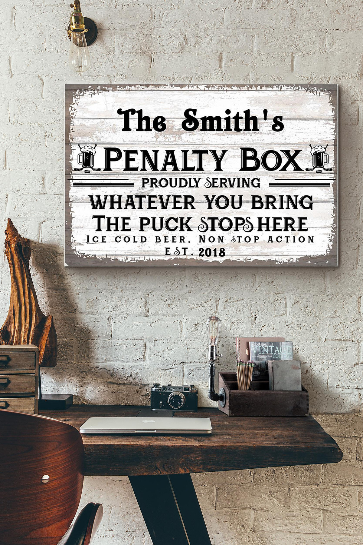 Ice Hockey Penalty Box Proudly Serving Whatever You Bring The Puck Stops Here Canvas Painting Ideas, Canvas Hanging Prints, Gift Idea Framed Prints, Canvas Paintings Wrapped Canvas 8x10