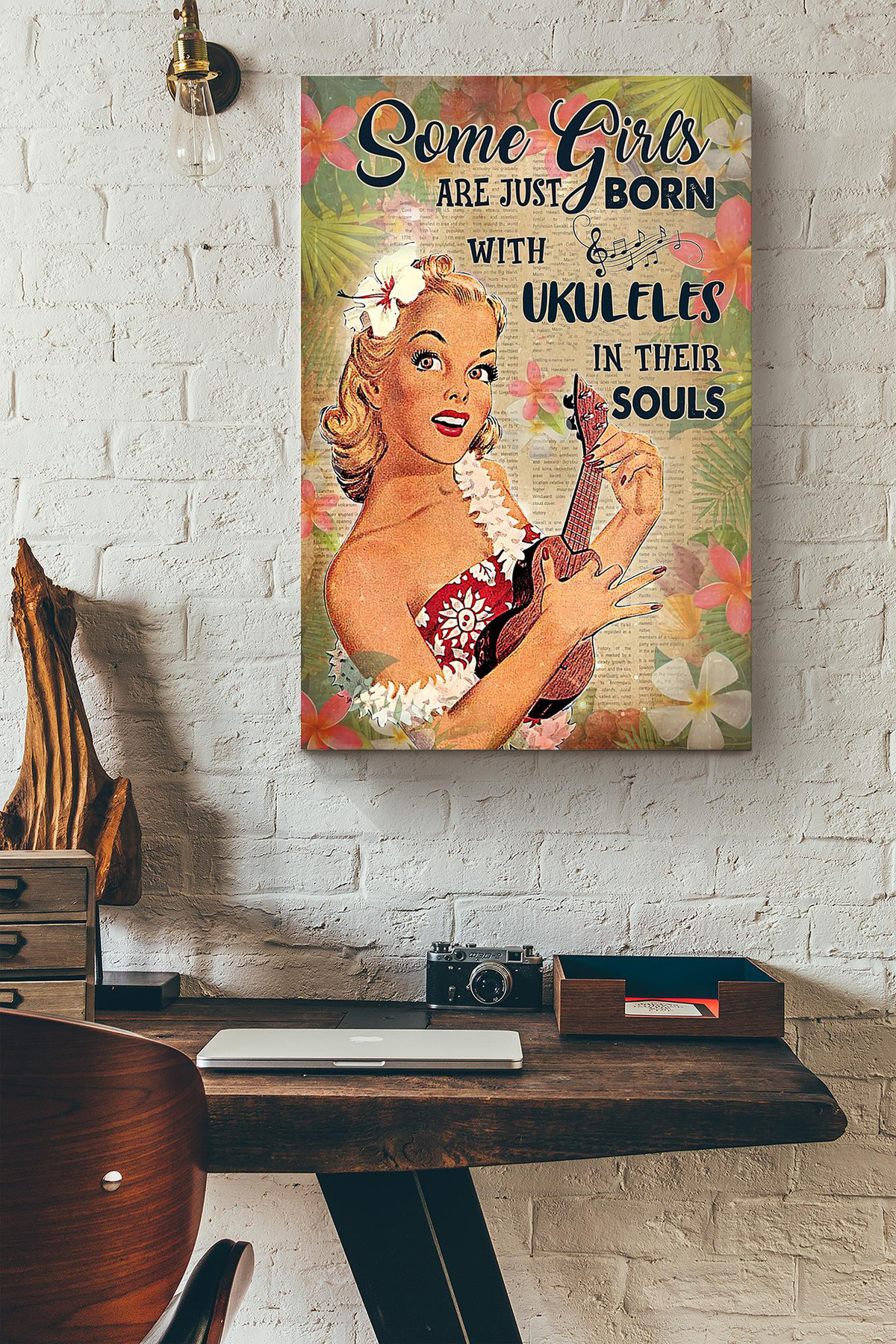 Some Girls Are Just Born With Ukuleles In Their Souls Canvas Painting Ideas, Canvas Hanging Prints, Gift Idea Framed Prints, Canvas Paintings Wrapped Canvas 8x10