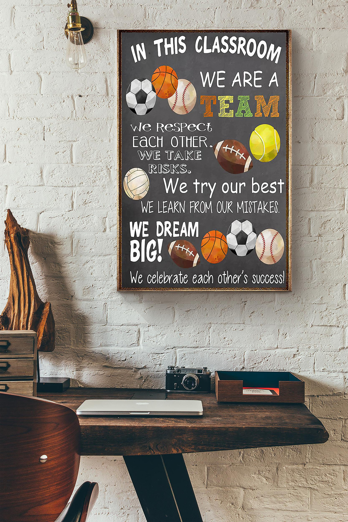 In This Classroom We Are A Team We Celebrate Each Others Success Sports Version Canvas Painting Ideas, Canvas Hanging Prints, Gift Idea Framed Prints, Canvas Paintings Wrapped Canvas 8x10