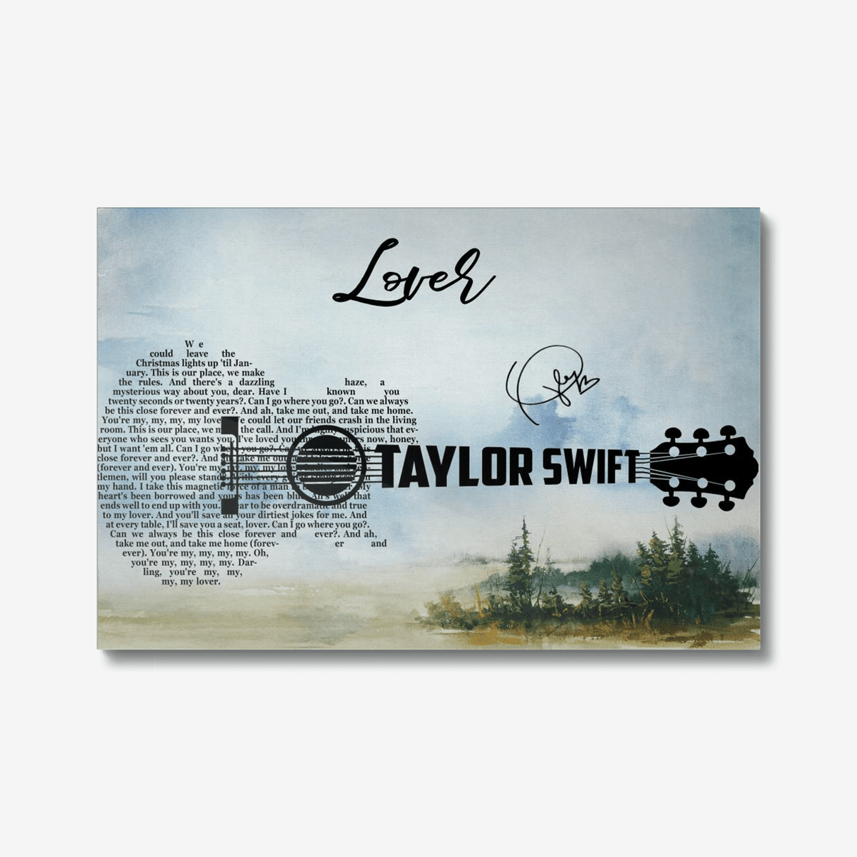 Lover Taylor Swift Guitar Canvas Painting Ideas, Canvas Hanging Prints, Gift Idea Framed Prints, Canvas Paintings Wrapped Canvas 8x10