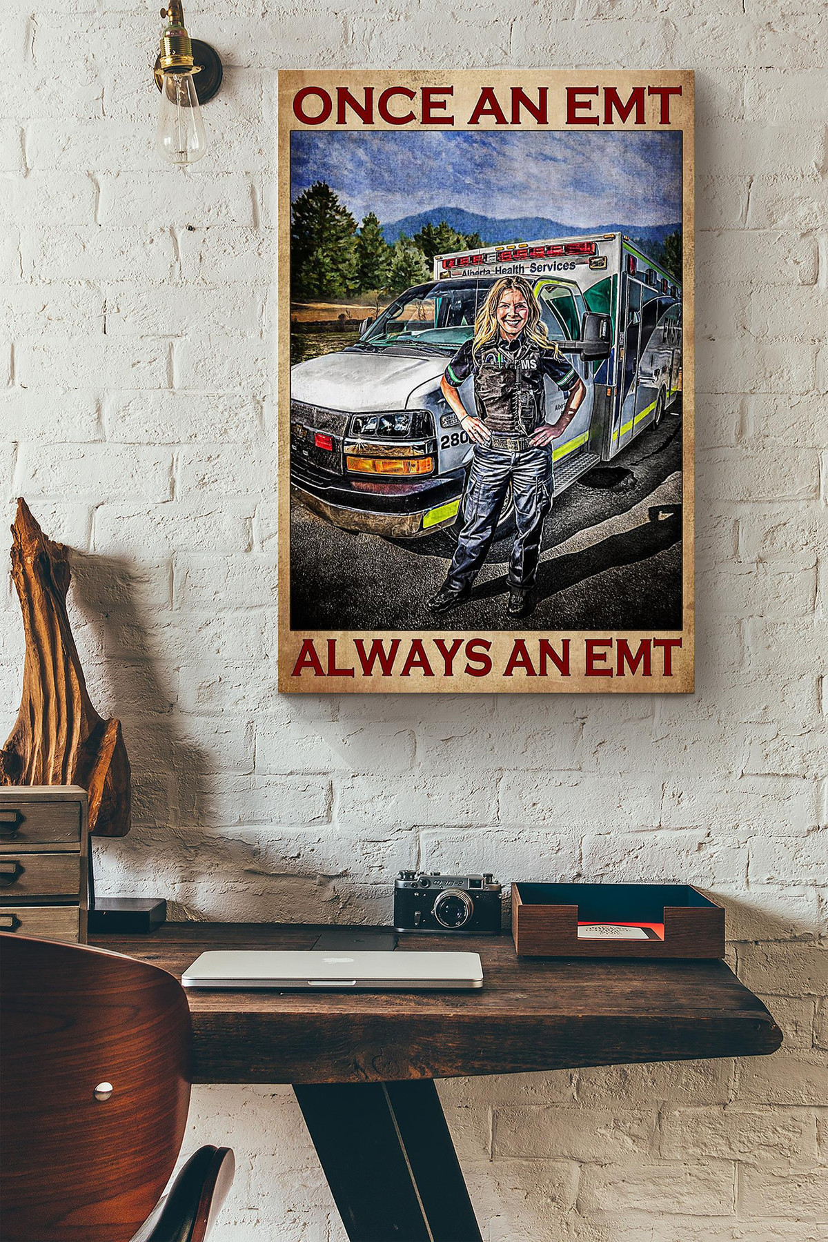 Once An Emt Always An Emt Canvas Painting Ideas, Canvas Hanging Prints, Gift Idea Framed Prints, Canvas Paintings Wrapped Canvas 8x10