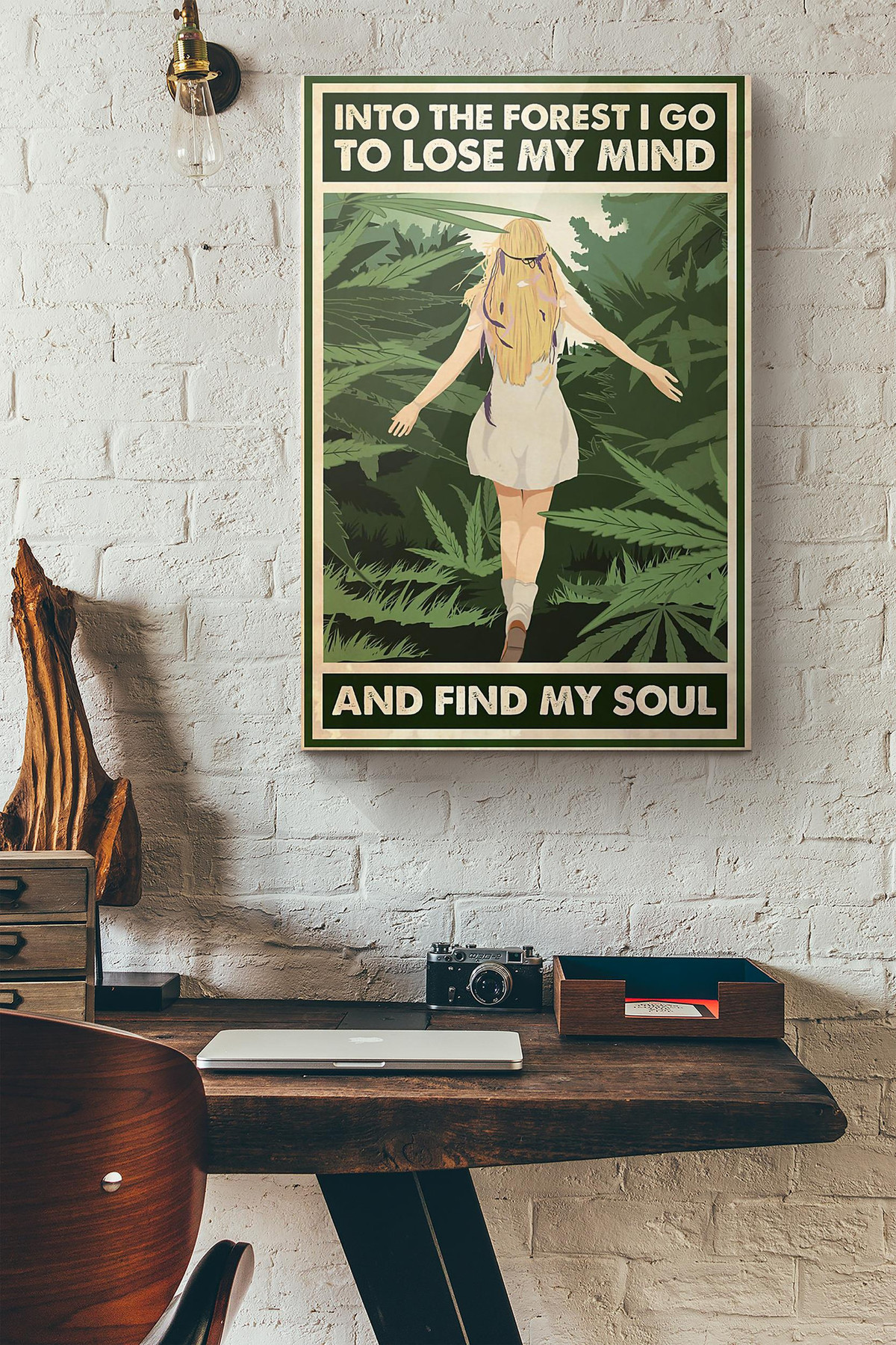 Weed Cannabis Girl Into The Forest I Go To Lose My Mind And Find My Soul Canvas Painting Ideas, Canvas Hanging Prints, Gift Idea Framed Prints, Canvas Paintings Wrapped Canvas 8x10