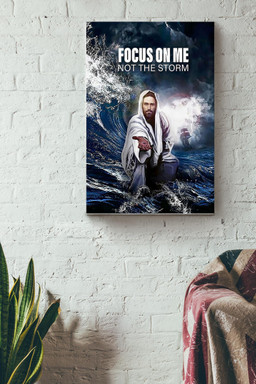 Jesus Hold My Hand Focus On Me Not The Storm Ocean Canvas Painting Ideas, Canvas Hanging Prints, Gift Idea Framed Prints, Canvas Paintings Wrapped Canvas 12x16