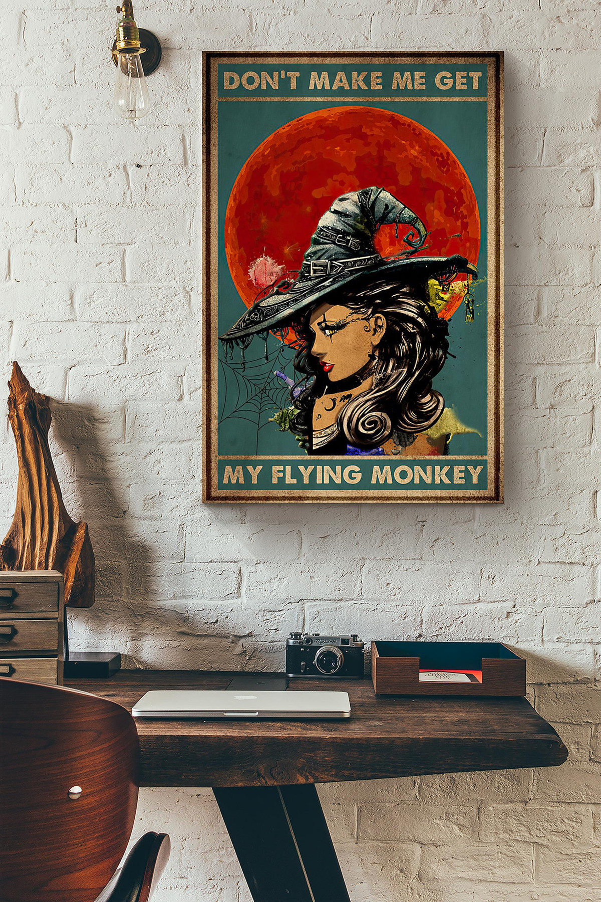 Witchcraft Dont Make Me Get My Flying Monkey Blood Moon Canvas Painting Ideas, Canvas Hanging Prints, Gift Idea Framed Prints, Canvas Paintings Wrapped Canvas 8x10