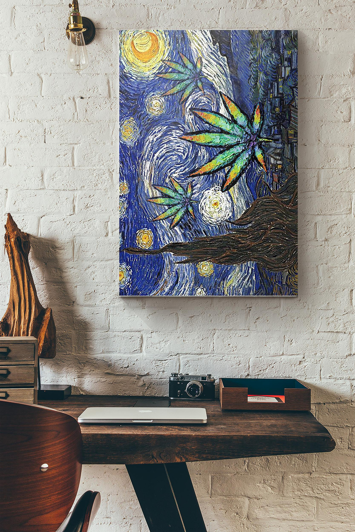 Weed Starry Night Van Gogh Canvas Painting Ideas, Canvas Hanging Prints, Gift Idea Framed Prints, Canvas Paintings Wrapped Canvas 8x10