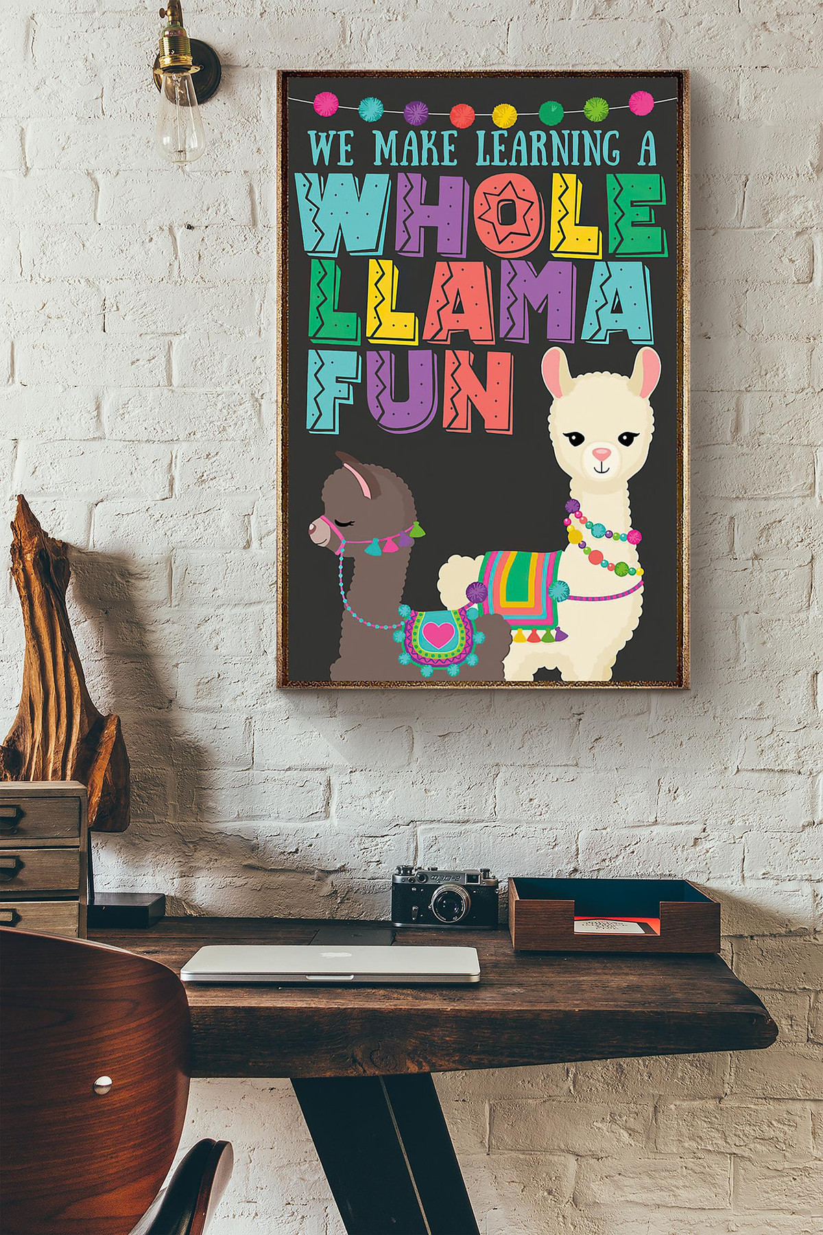 We Make Learning A Whole Llama Fun Teacher Canvas Painting Ideas, Canvas Hanging Prints, Gift Idea Framed Prints, Canvas Paintings Wrapped Canvas 8x10