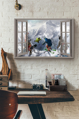Window View Winter Sports Canvas Painting Ideas, Canvas Hanging Prints, Gift Idea Framed Prints, Canvas Paintings Wrapped Canvas 8x10