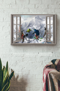 Window View Winter Sports Canvas Painting Ideas, Canvas Hanging Prints, Gift Idea Framed Prints, Canvas Paintings Wrapped Canvas 12x16