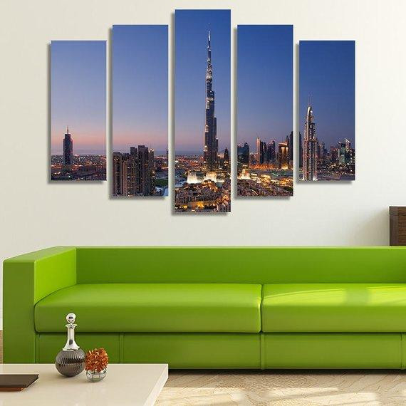 Dubai 02 � Nature 5 Panel Canvas Art Wall Decor Luxury Multi Canvas Prints, Multi Piece Panel Canvas Gallery Art Print