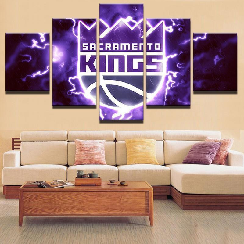 Sacramento Kings NBA Basketball � 5 Panel Canvas Art Wall Decor Luxury Multi Canvas Prints, Multi Piece Panel Canvas Gallery Art Print