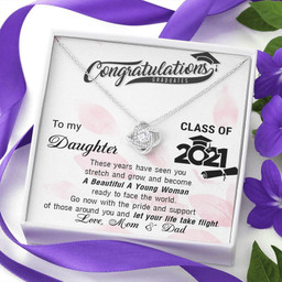 Happy Graduation Little Girl, Class Of 2021 Let Your Life Take Flight - Love Knot Necklace