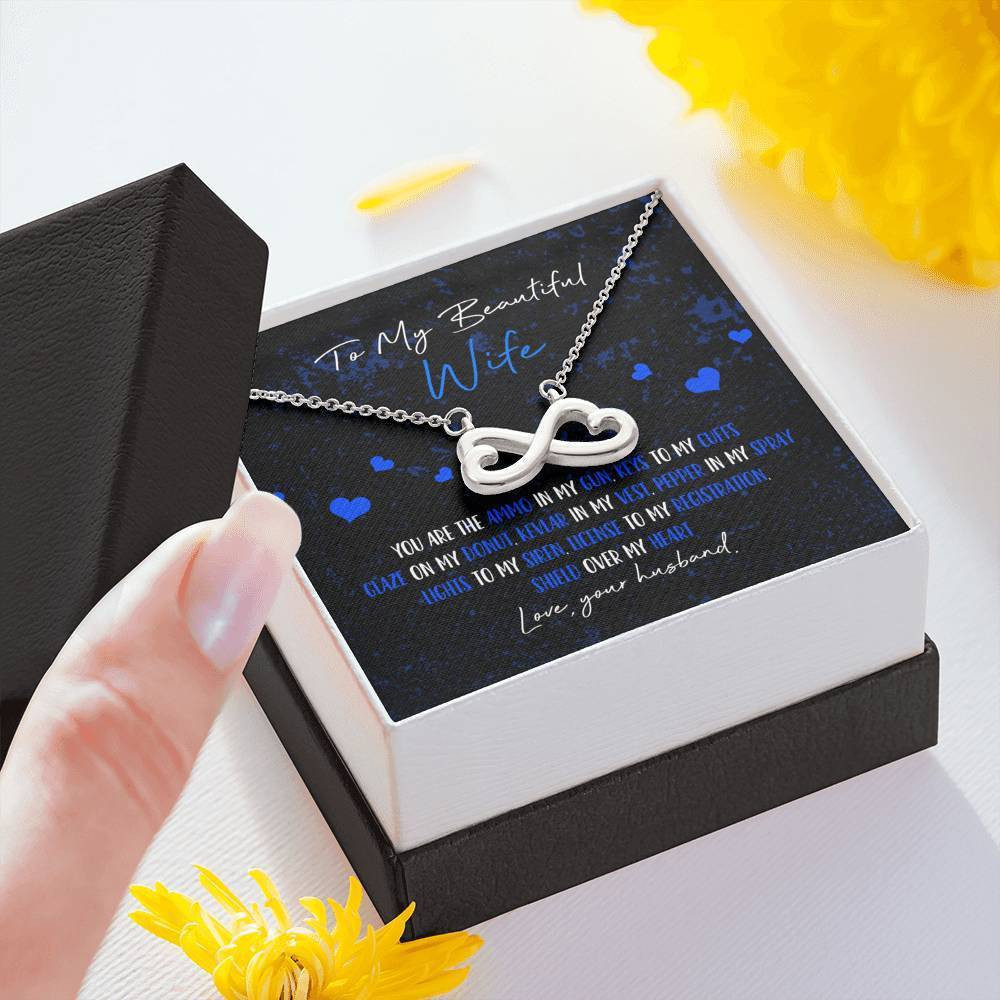 Police Wife Infinity Heart Necklace