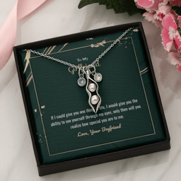 To My Girlfriend How Special You Are to Me  Pea Pod Necklace Message Card Peas in Pod Birthstones Pendant