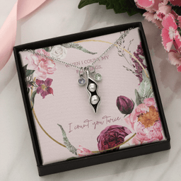 To My Wife I Count You Twice Pea Pod Necklace Message Card Peas in Pod Birthstones Pendant
