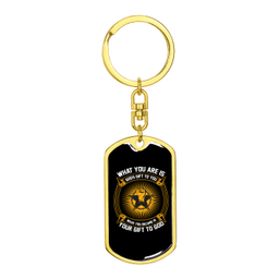 God'S Gift To You Keychain Stainless Steel or 18k Gold Dog Tag Keyring