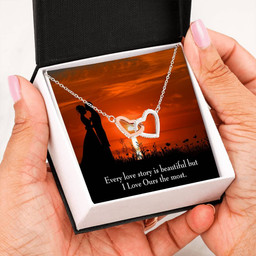 Future Wife Fiance Gift Love Our Story Inseparable Love Pendant 18k Rose Gold Finish 16? Engagement Wedding Gift
