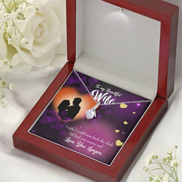 Gift For Wife Love You Longer Eternity Ribbon Stone Pendant 14K White Gold Stainless Steel 18-22"