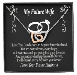 My Future Wife Cherish You Inseparable Necklace Pendant 18k Rose Gold Finish 16?