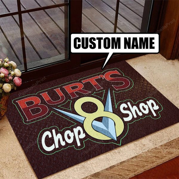 personalized Chop shop | hot rod door mat 08457 Indoor Outdoor Floor Mat Door Mats